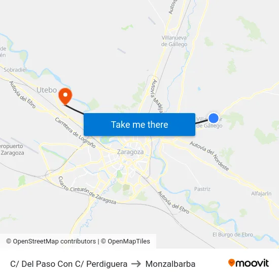C/ Del Paso Con C/ Perdiguera to Monzalbarba map