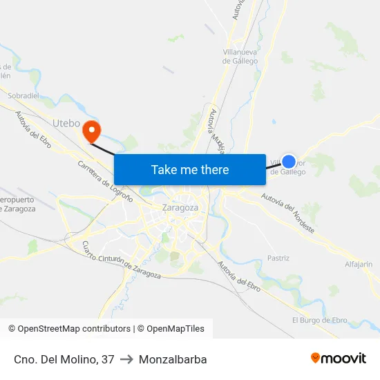 Cno. Del Molino, 37 to Monzalbarba map