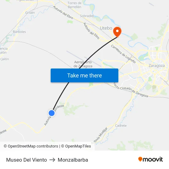 Museo Del Viento to Monzalbarba map