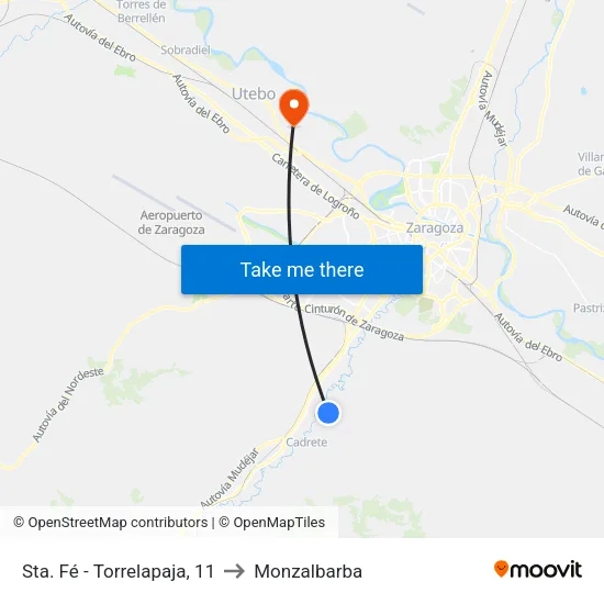 Sta. Fé - Torrelapaja, 11 to Monzalbarba map
