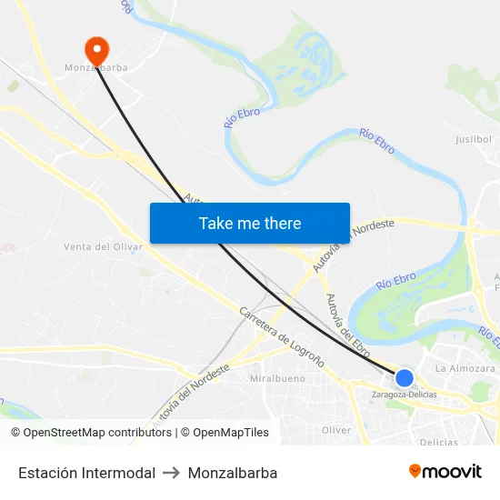 Estación Intermodal to Monzalbarba map