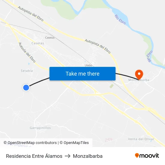 Residencia Entre Álamos to Monzalbarba map