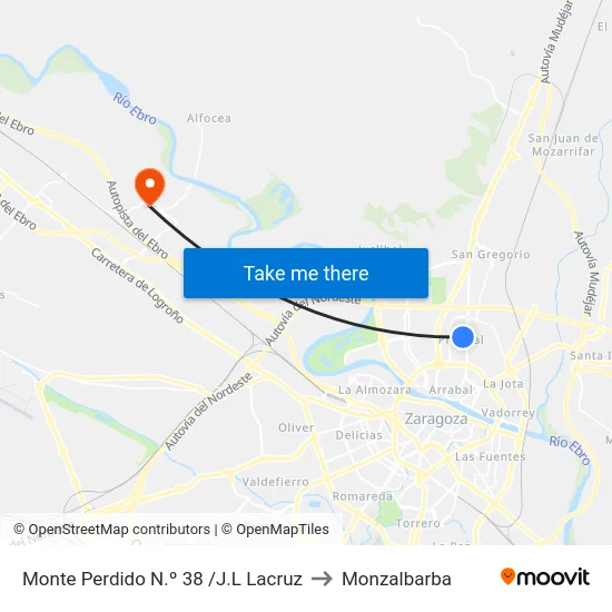 Monte Perdido N.º 38 /J.L Lacruz to Monzalbarba map