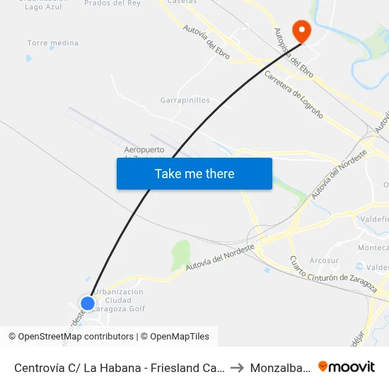 Centrovía C/ La Habana - Friesland Campiña to Monzalbarba map
