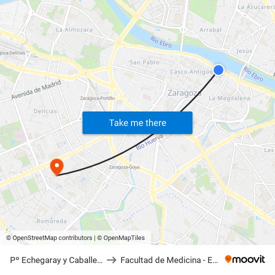 Pº Echegaray y Caballero, 112 to Facultad de Medicina - Edificio A map