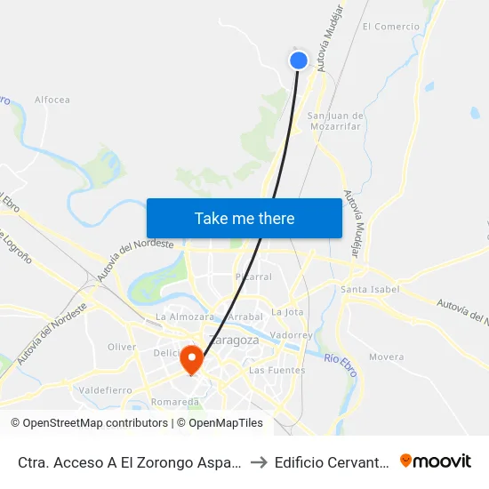 Ctra. Acceso A El Zorongo Aspace to Edificio Cervantes map