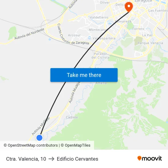 Ctra. Valencia, 10 to Edificio Cervantes map