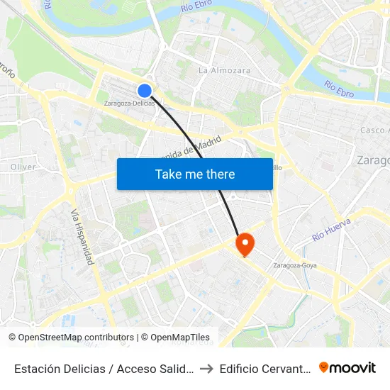 Estación Delicias / Acceso Salidas to Edificio Cervantes map