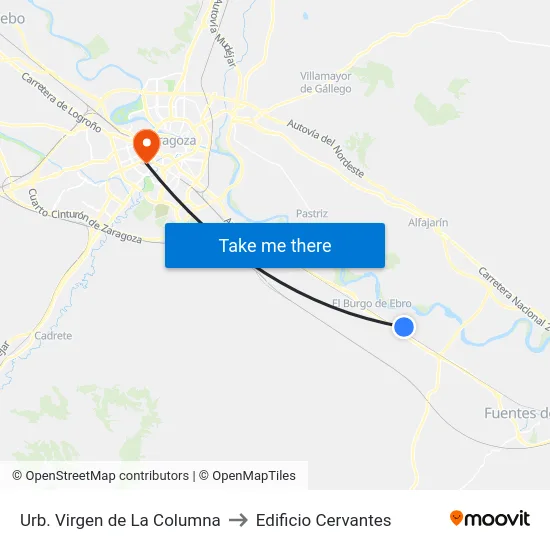 Urb. Virgen de La Columna to Edificio Cervantes map