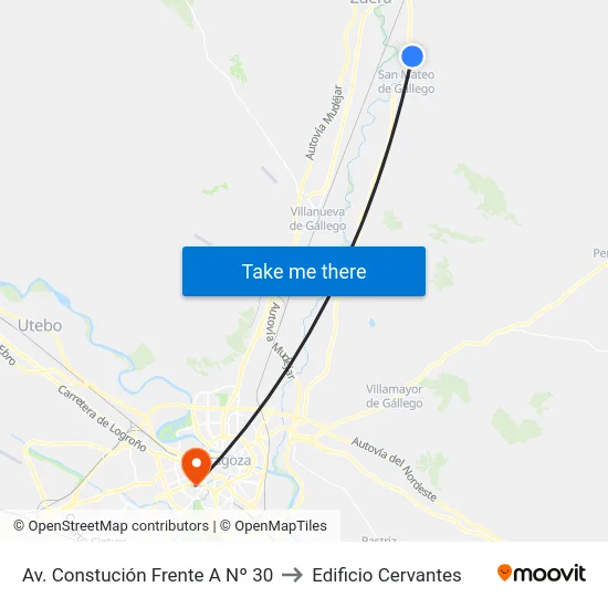 Av. Constución Frente A Nº 30 to Edificio Cervantes map