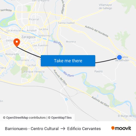Barrionuevo - Centro Cultural to Edificio Cervantes map