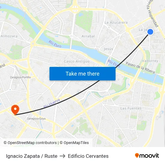 Ignacio Zapata / Ruste to Edificio Cervantes map