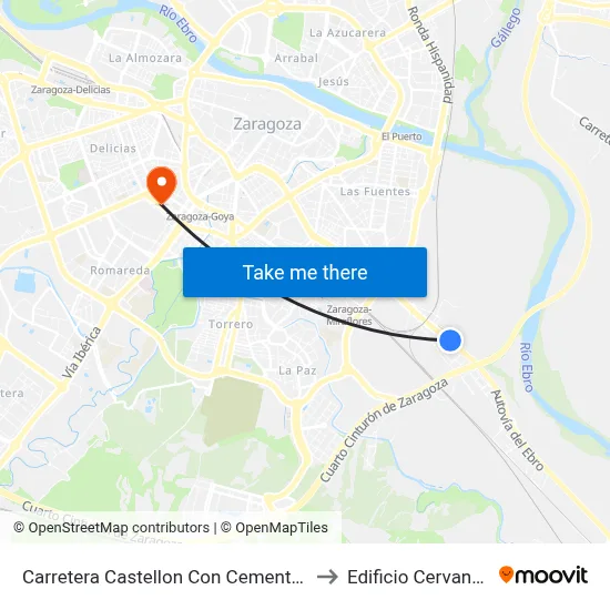 Carretera Castellon Con Cementerio to Edificio Cervantes map