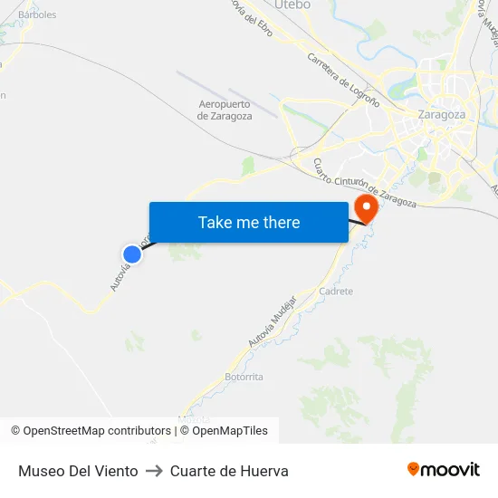 Museo Del Viento to Cuarte de Huerva map