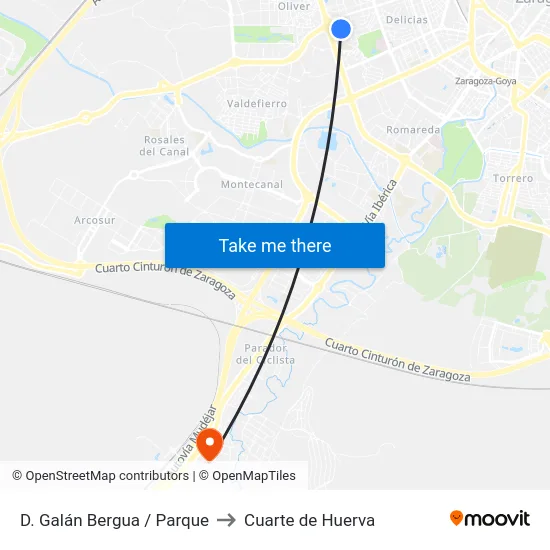 D. Galán Bergua / Parque to Cuarte de Huerva map