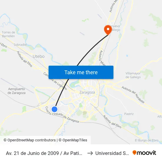 Av. 21 de Junio de 2009 / Av Patio de Los Naranjos to Universidad San Jorge map