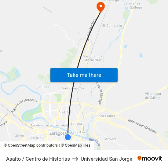 Asalto / Centro de Historias to Universidad San Jorge map