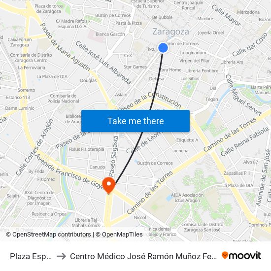 Plaza España to Centro Médico José Ramón Muñoz Fernández map