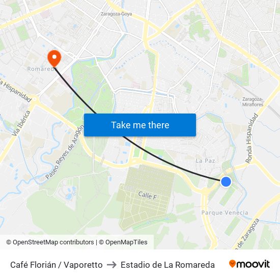 Café Florián / Vaporetto to Estadio de La Romareda map
