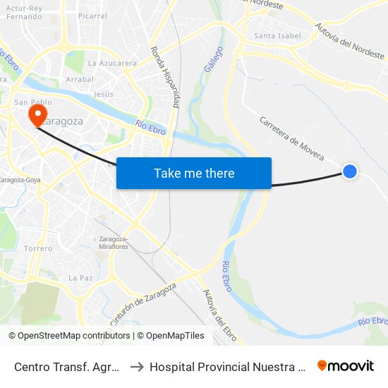 Centro Transf. Agroalimentaria to Hospital Provincial Nuestra Señora de Gracia map