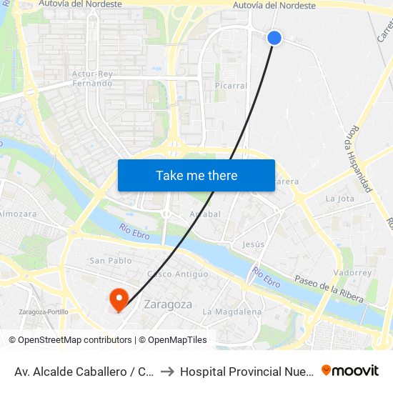 Av. Alcalde Caballero / Camino de Los Molinos to Hospital Provincial Nuestra Señora de Gracia map