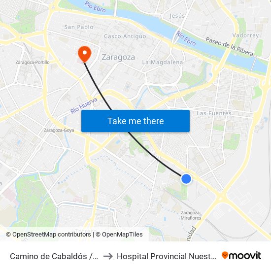 Camino de Cabaldós / Parque La Granja to Hospital Provincial Nuestra Señora de Gracia map