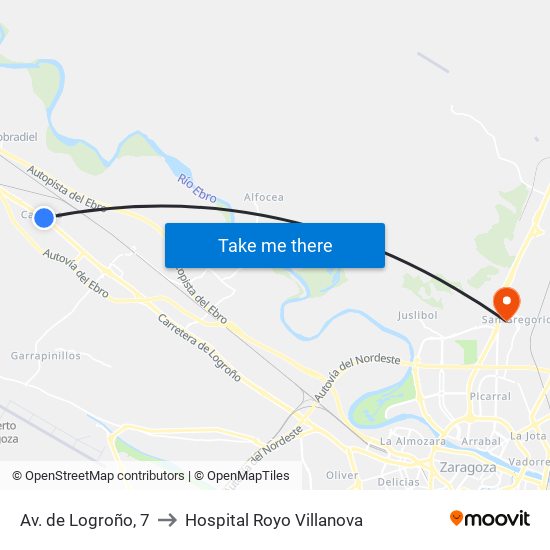 Av. de Logroño, 7 to Hospital Royo Villanova map