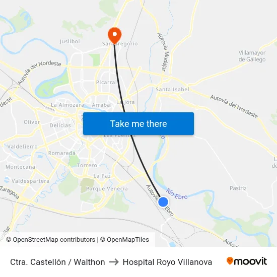 Ctra. Castellón / Walthon to Hospital Royo Villanova map
