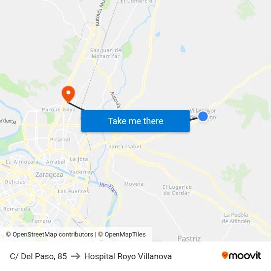 C/ Del Paso, 85 to Hospital Royo Villanova map