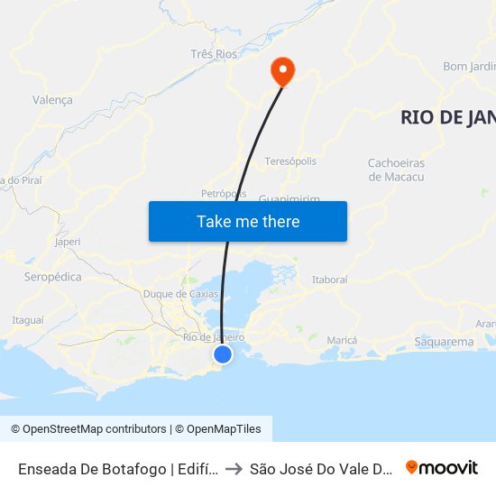 Enseada De Botafogo | Edifício Argentina to São José Do Vale Do Rio Preto map