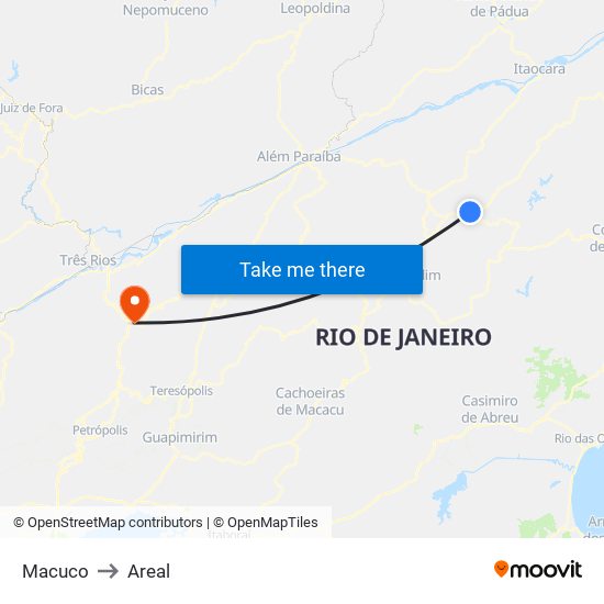 Macuco to Areal map