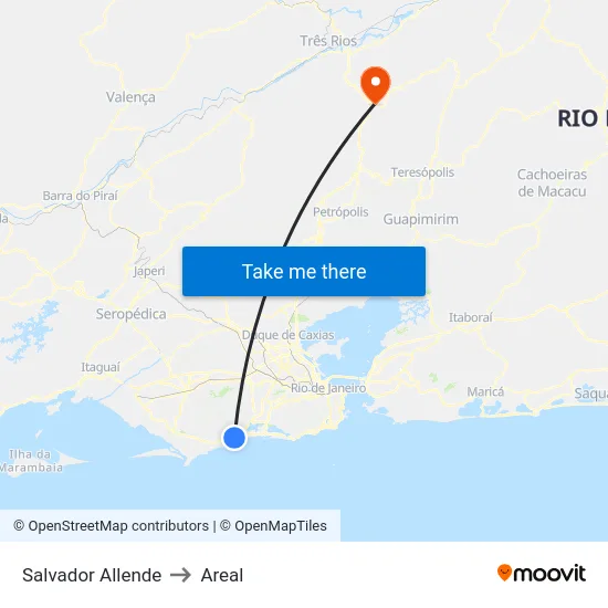 Salvador Allende to Areal map