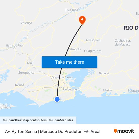 Av. Ayrton Senna | Mercado Do Produtor to Areal map