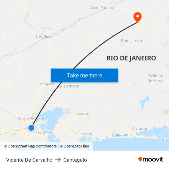 Vicente De Carvalho to Cantagalo map