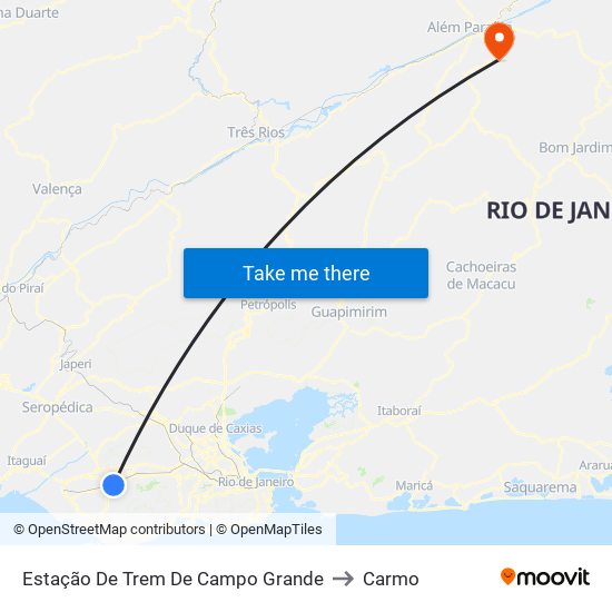Estação De Trem De Campo Grande to Carmo map