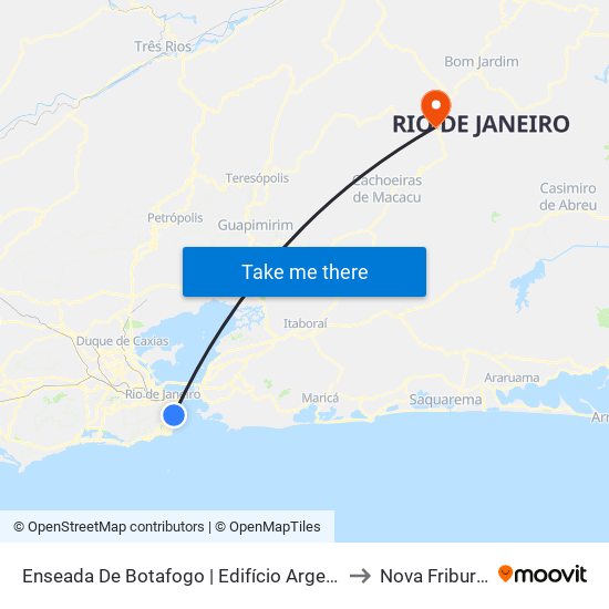 Enseada De Botafogo | Edifício Argentina to Nova Friburgo map