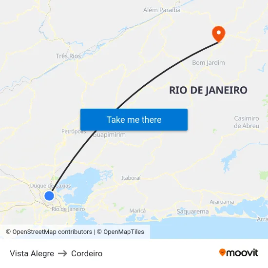 Vista Alegre to Cordeiro map