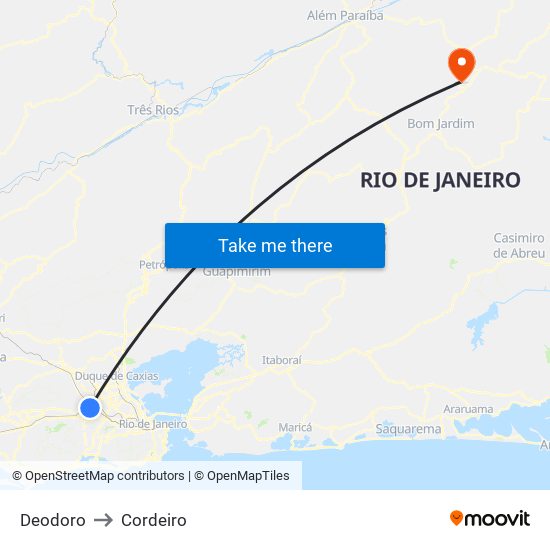Deodoro to Cordeiro map