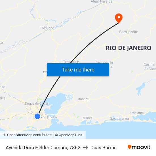 Avenida Dom Hélder Câmara, 7862 to Duas Barras map