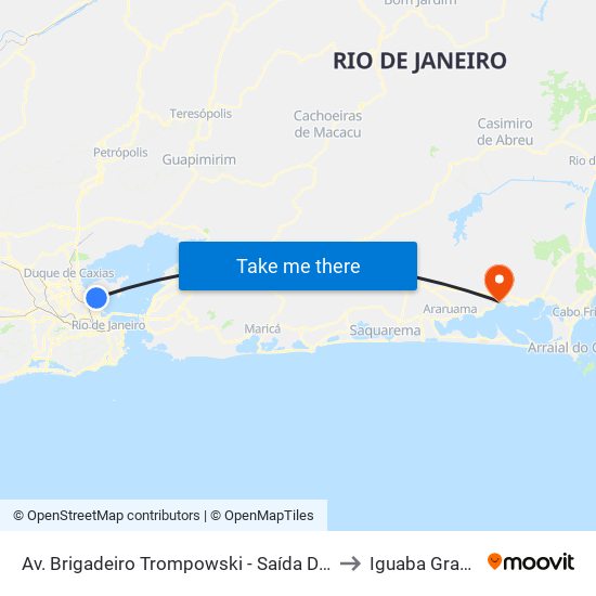 Av. Brigadeiro Trompowski - Saída Da Ilha to Iguaba Grande map