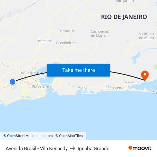 Avenida Brasil - Vila Kennedy to Iguaba Grande map