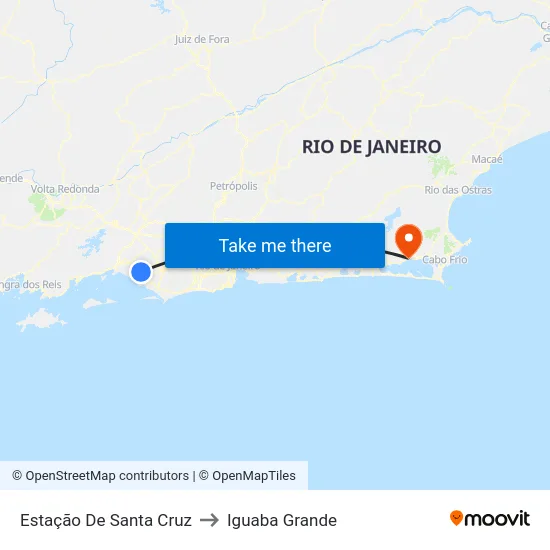 Estação De Santa Cruz to Iguaba Grande map