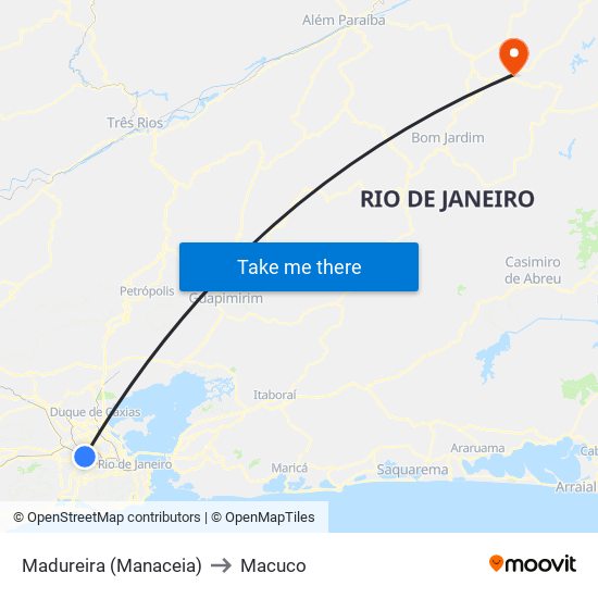 Madureira (Manaceia) to Macuco map