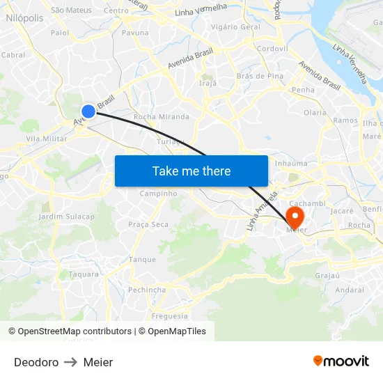 Deodoro to Meier map