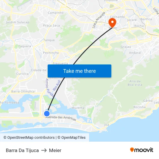 Barra Da Tijuca to Meier map