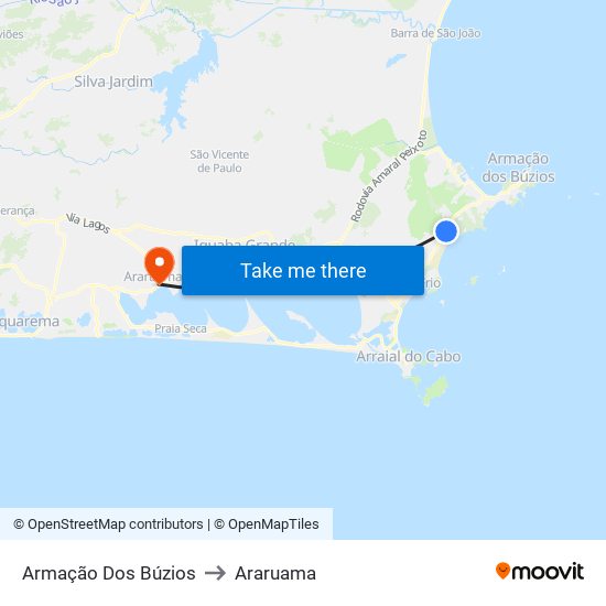 Armação Dos Búzios to Araruama map
