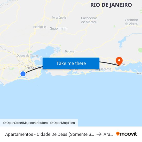 Apartamentos - Cidade De Deus (Somente Sentido Linha Amarela / Cidade De Deus) to Araruama map