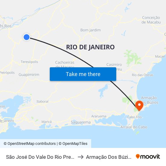 São José Do Vale Do Rio Preto to Armação Dos Búzios map