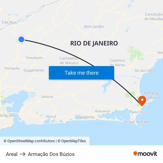 Areal to Armação Dos Búzios map