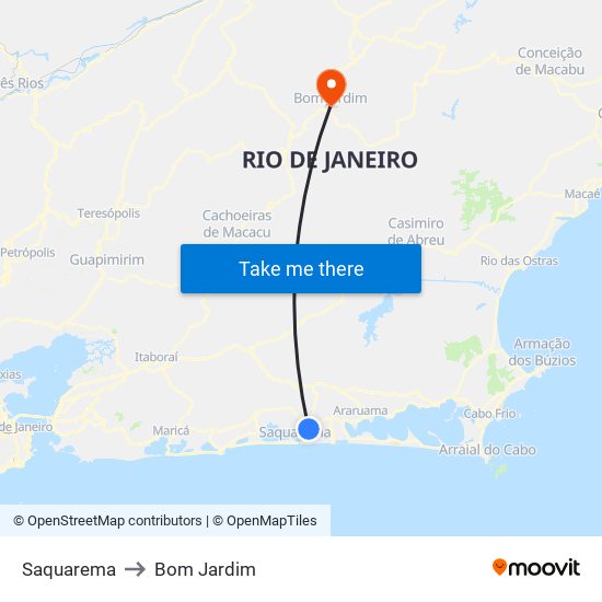 Saquarema to Bom Jardim map